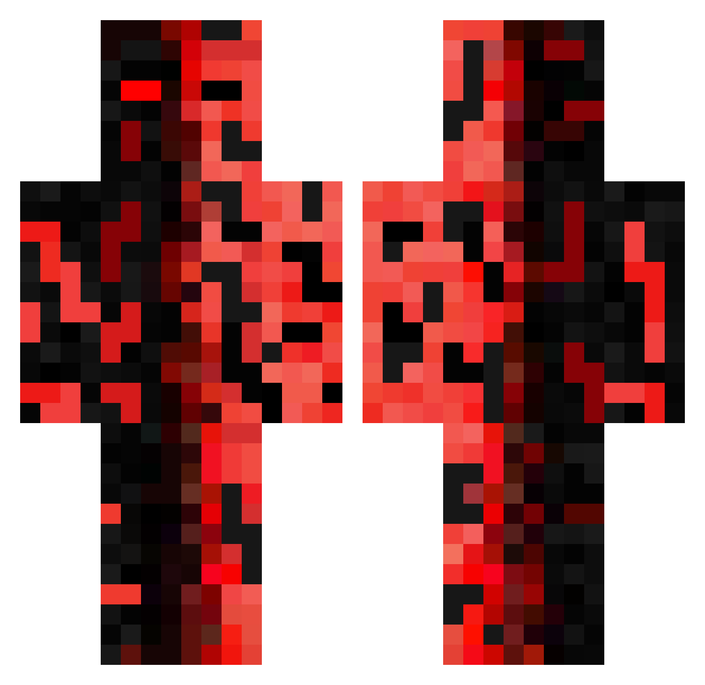 Dovge Minecraft skin, front and back view