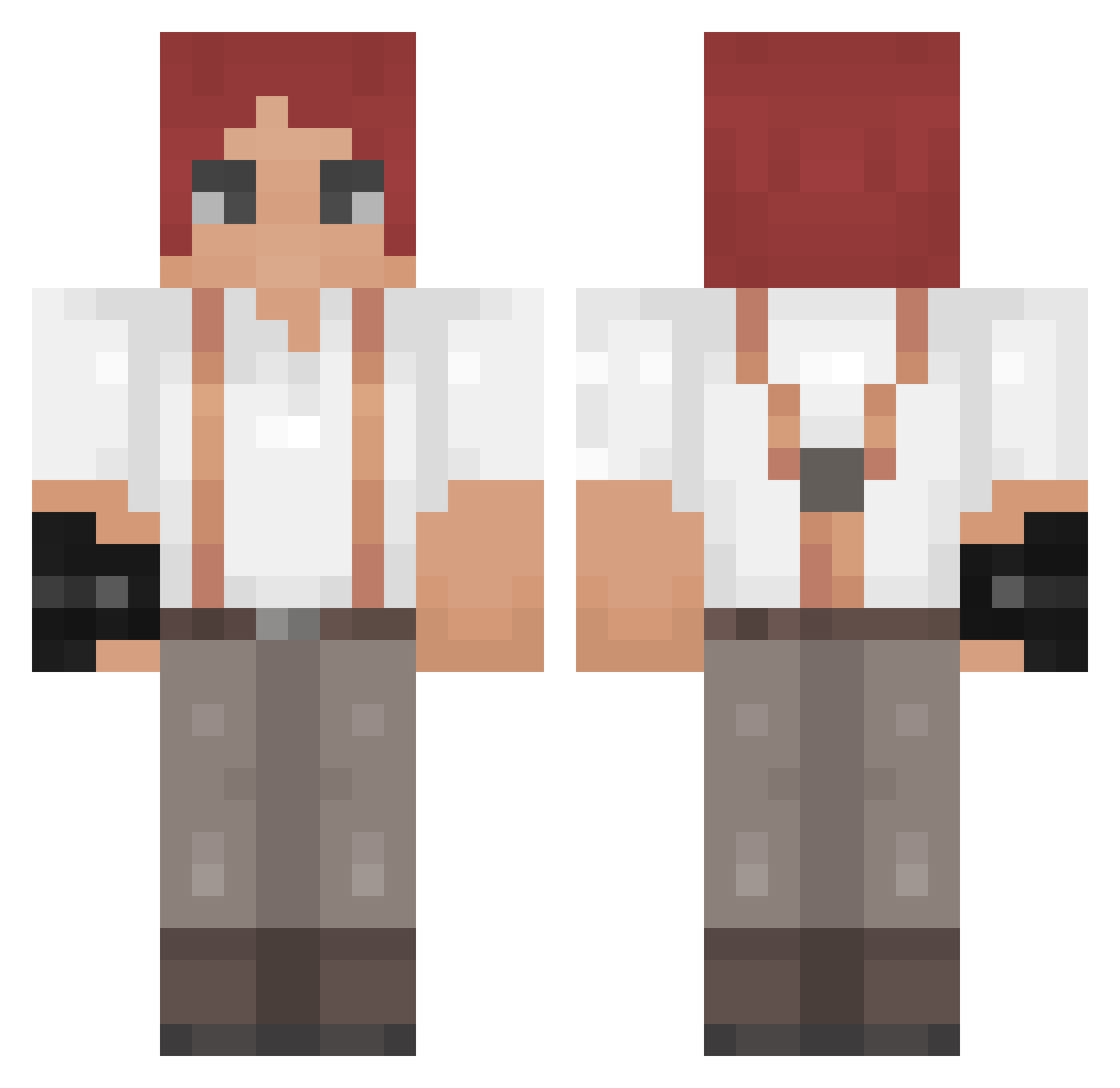 Avaricioun Minecraft skin, front and back view