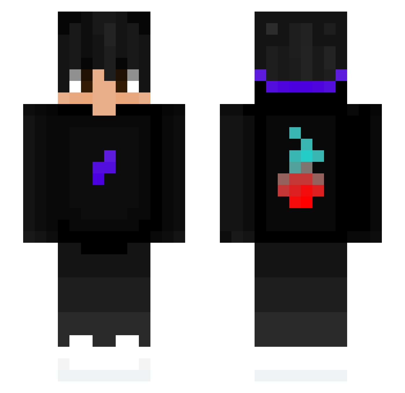 dyrroth99 Minecraft skin, front and back view