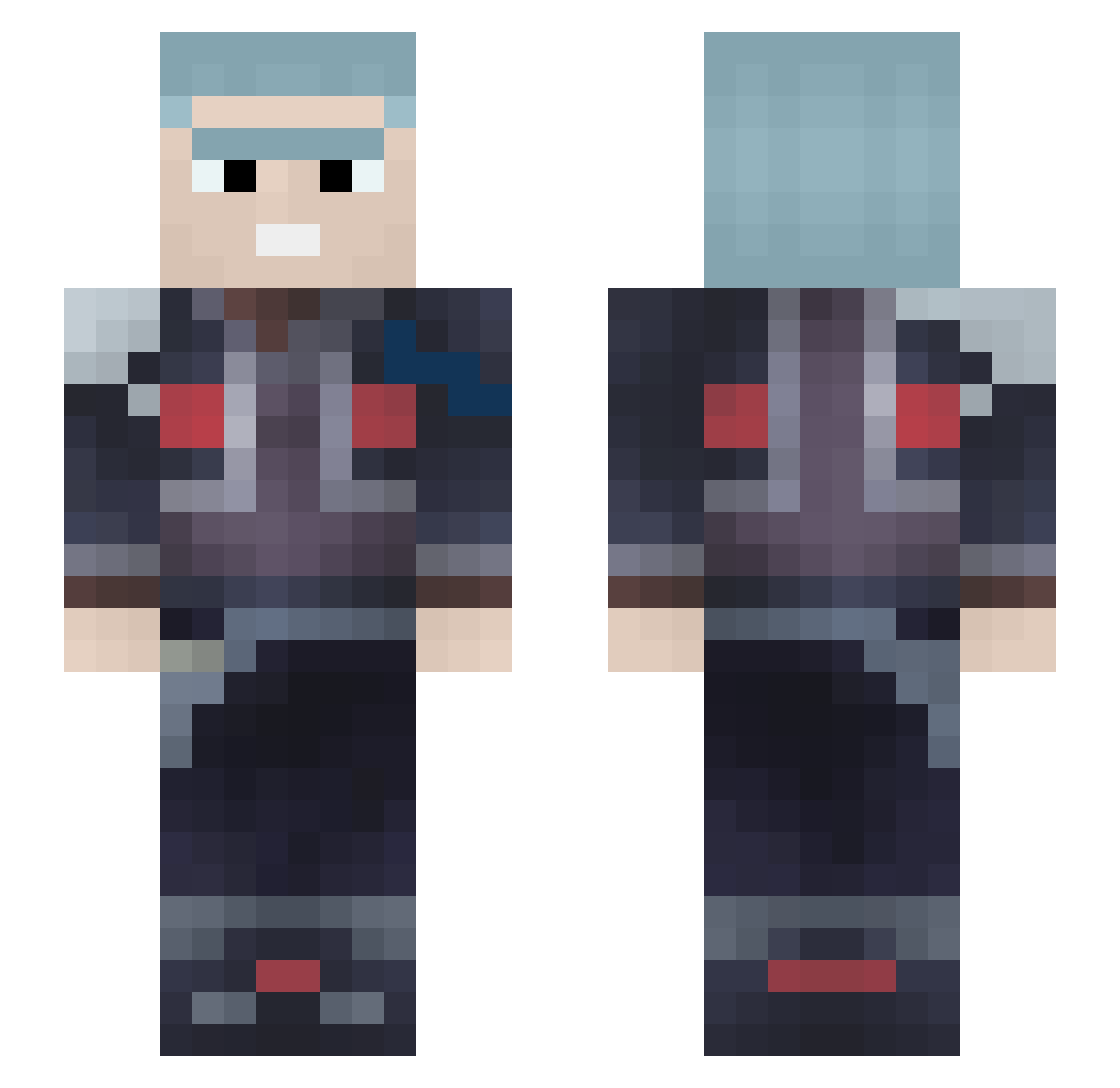 xmigoyx Minecraft skin, front and back view