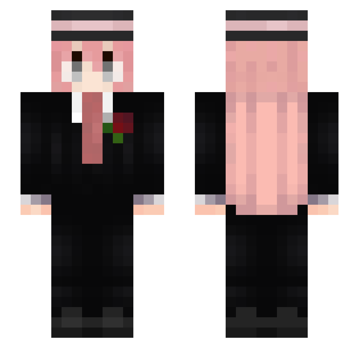 BigMafiaMan Minecraft skin, front and back view