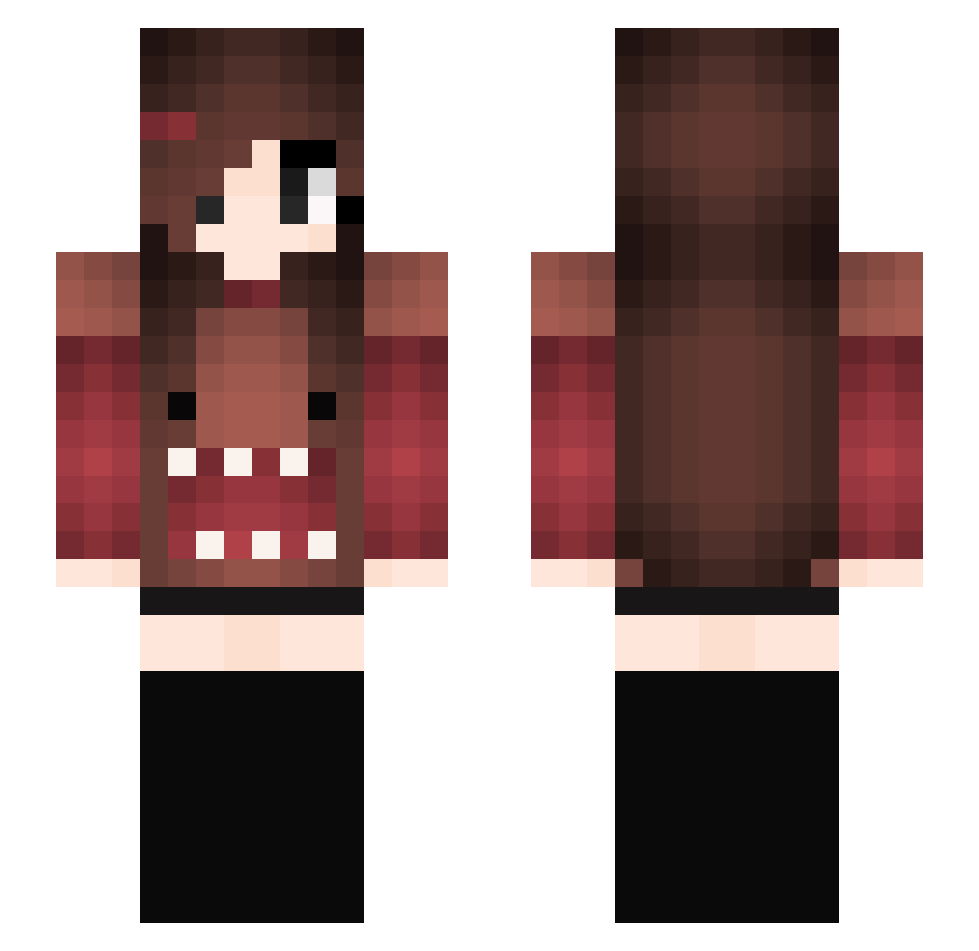 tinitann Minecraft skin, front and back view