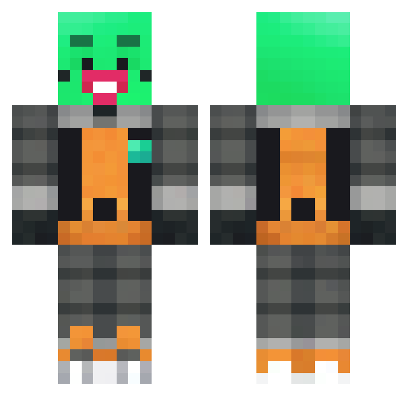 GOOSTRONAUT Minecraft skin, front and back view