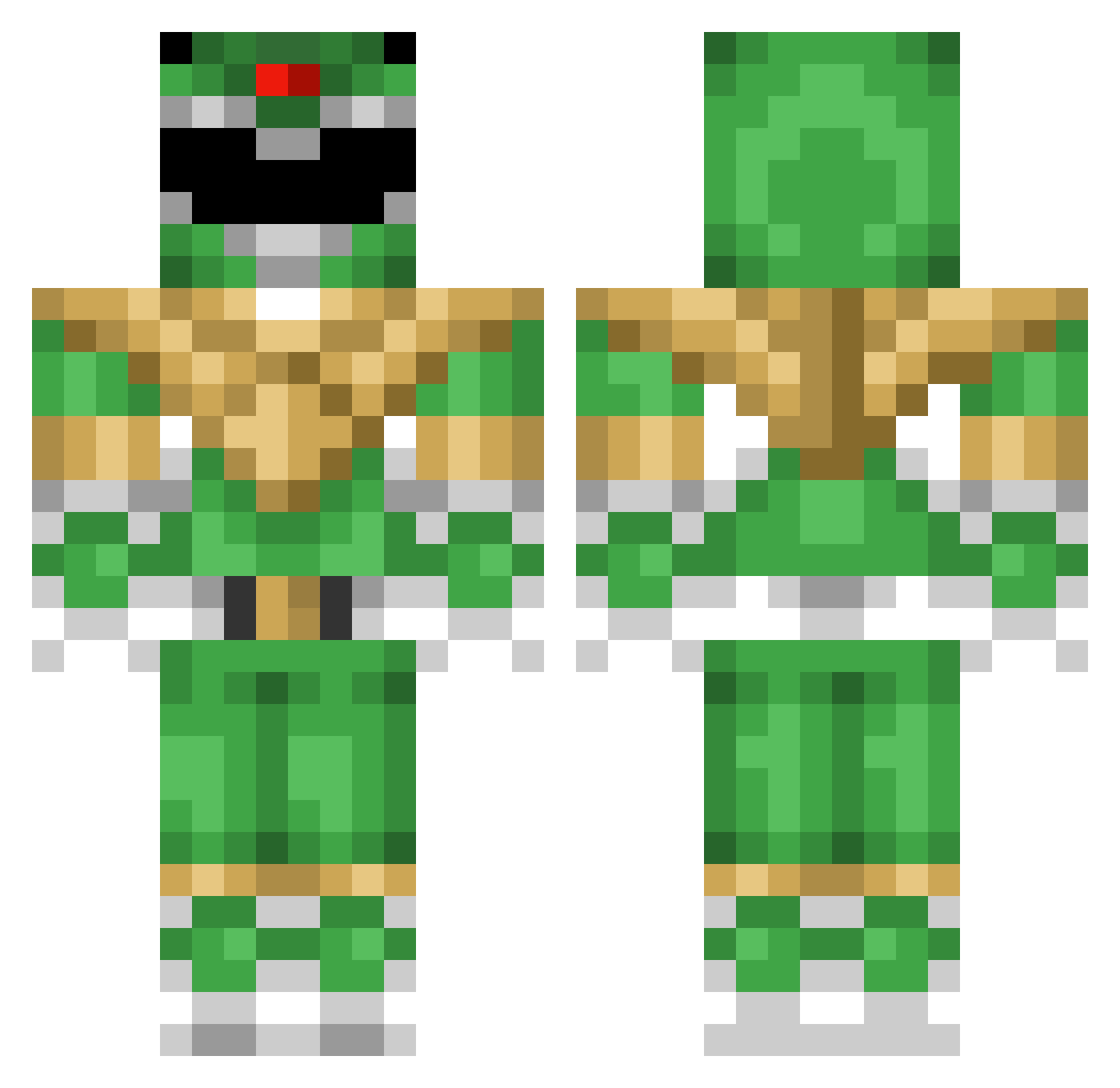 Morny Minecraft skin, front and back view