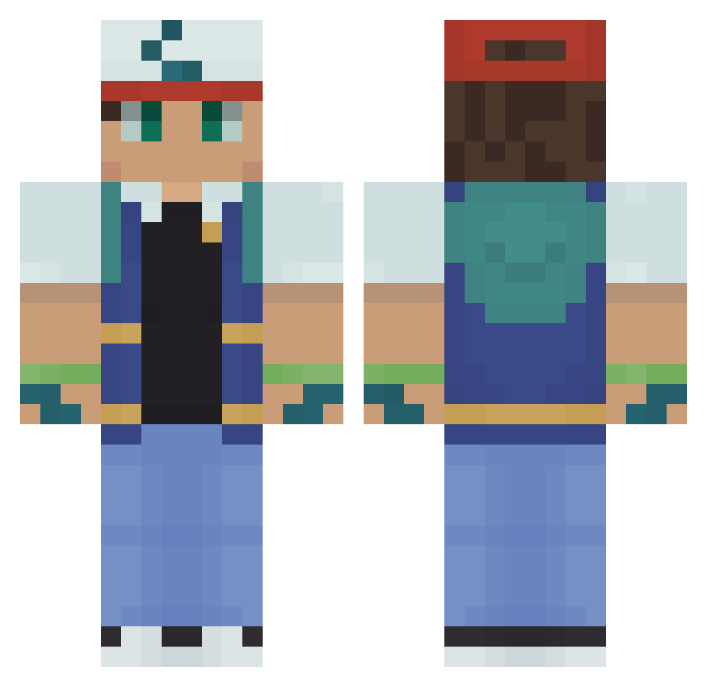 milann0 Minecraft skin, front and back view
