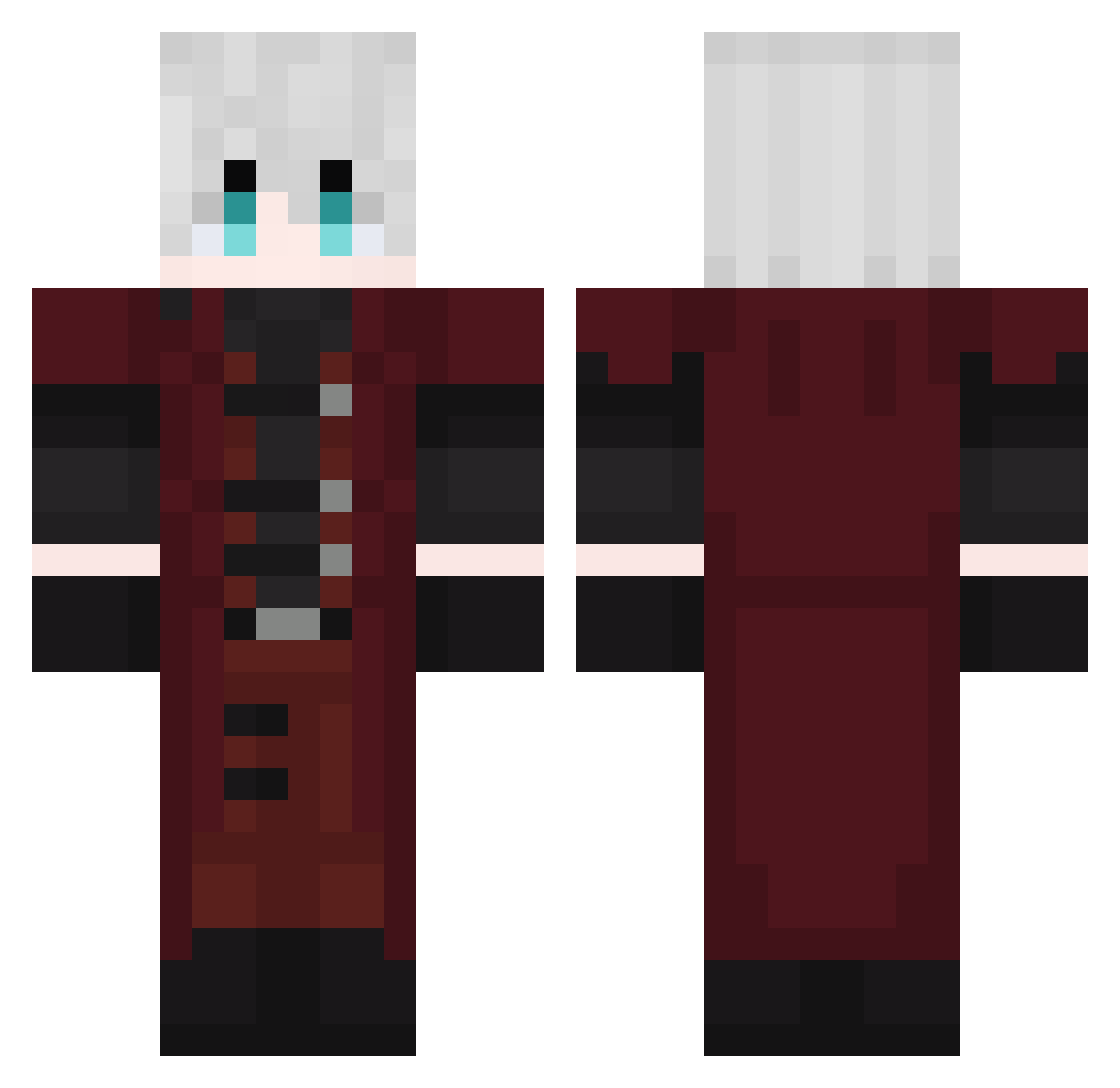 Meyysuh Minecraft skin, front and back view