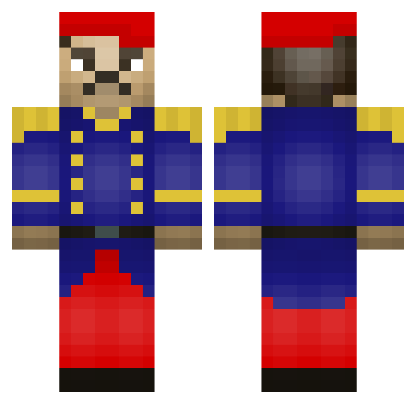 salettte Minecraft skin, front and back view