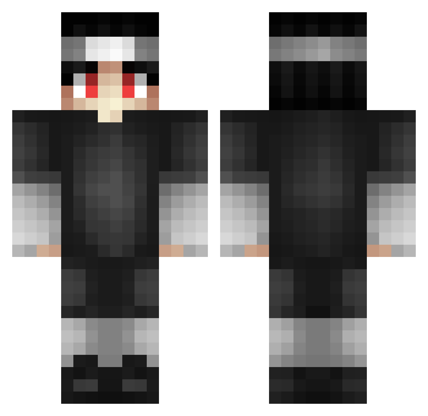 qasperR7G Minecraft skin, front and back view