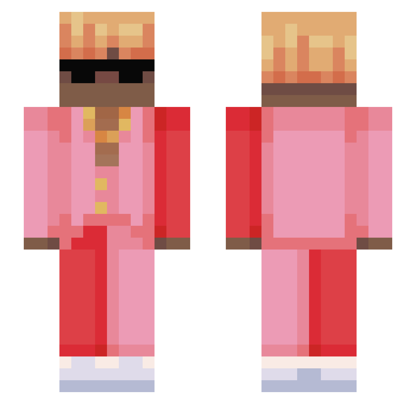 dodit Minecraft skin, front and back view