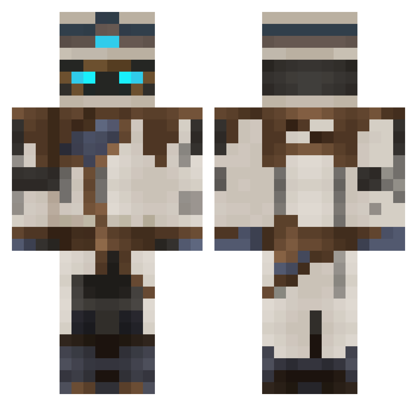 inkftm Minecraft skin, front and back view