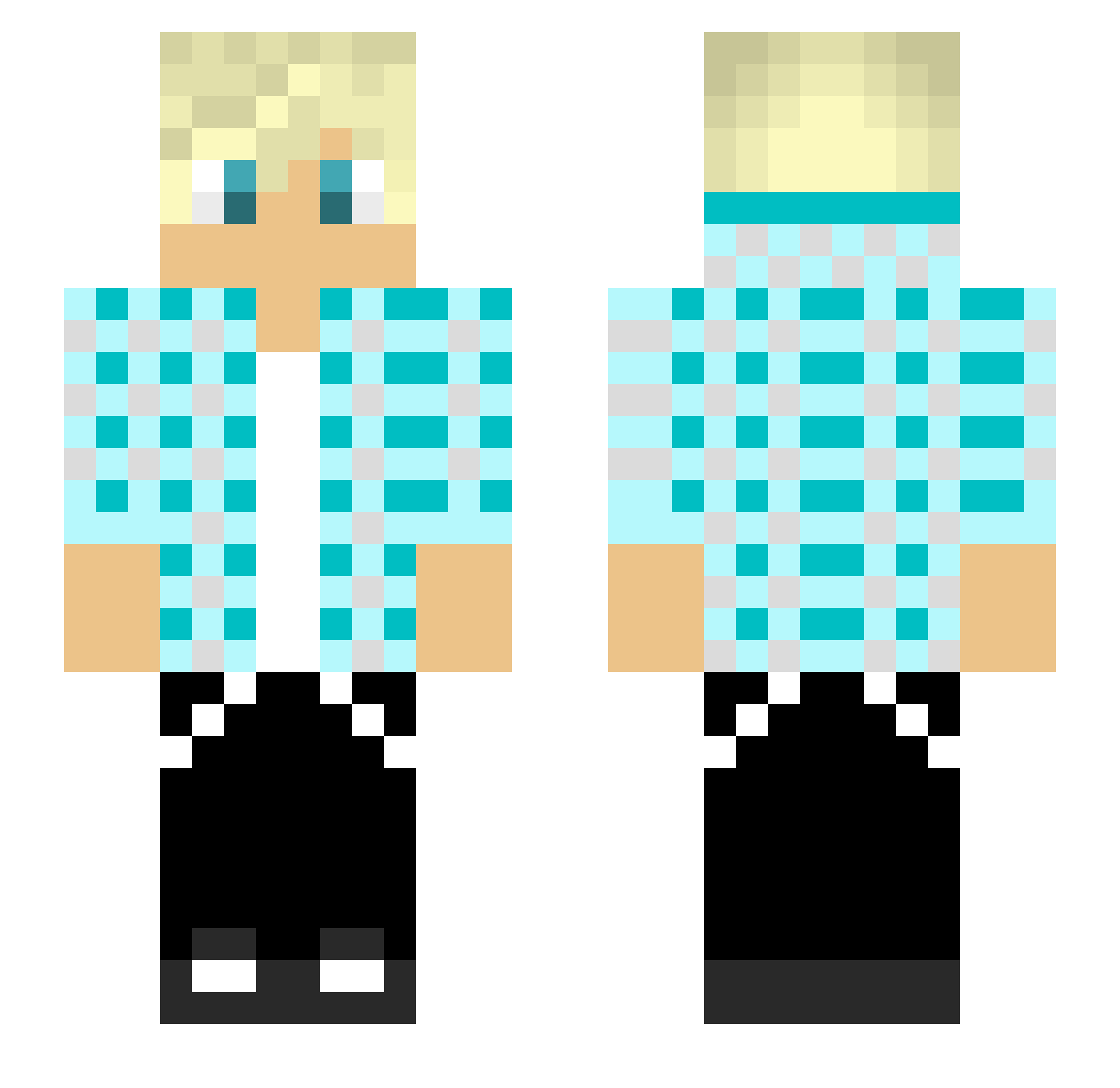 YozoraaaOxO Minecraft skin, front and back view