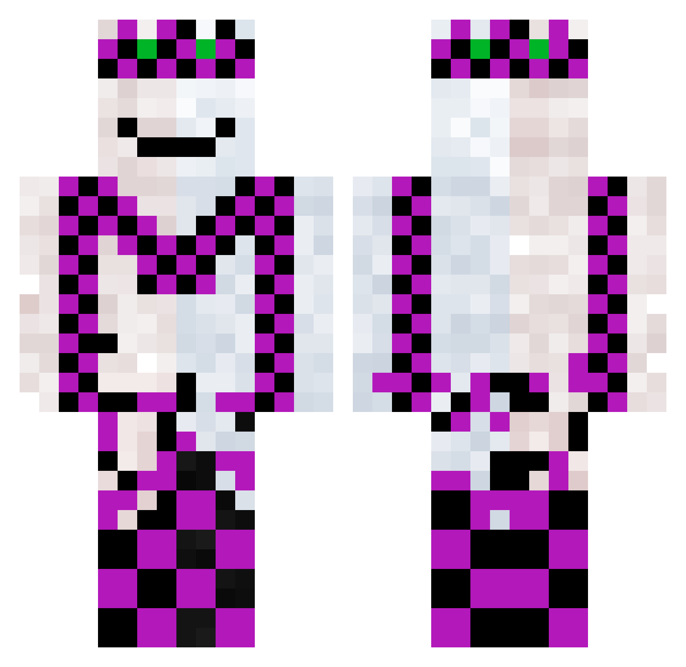 KingOfCats65 Minecraft skin, front and back view