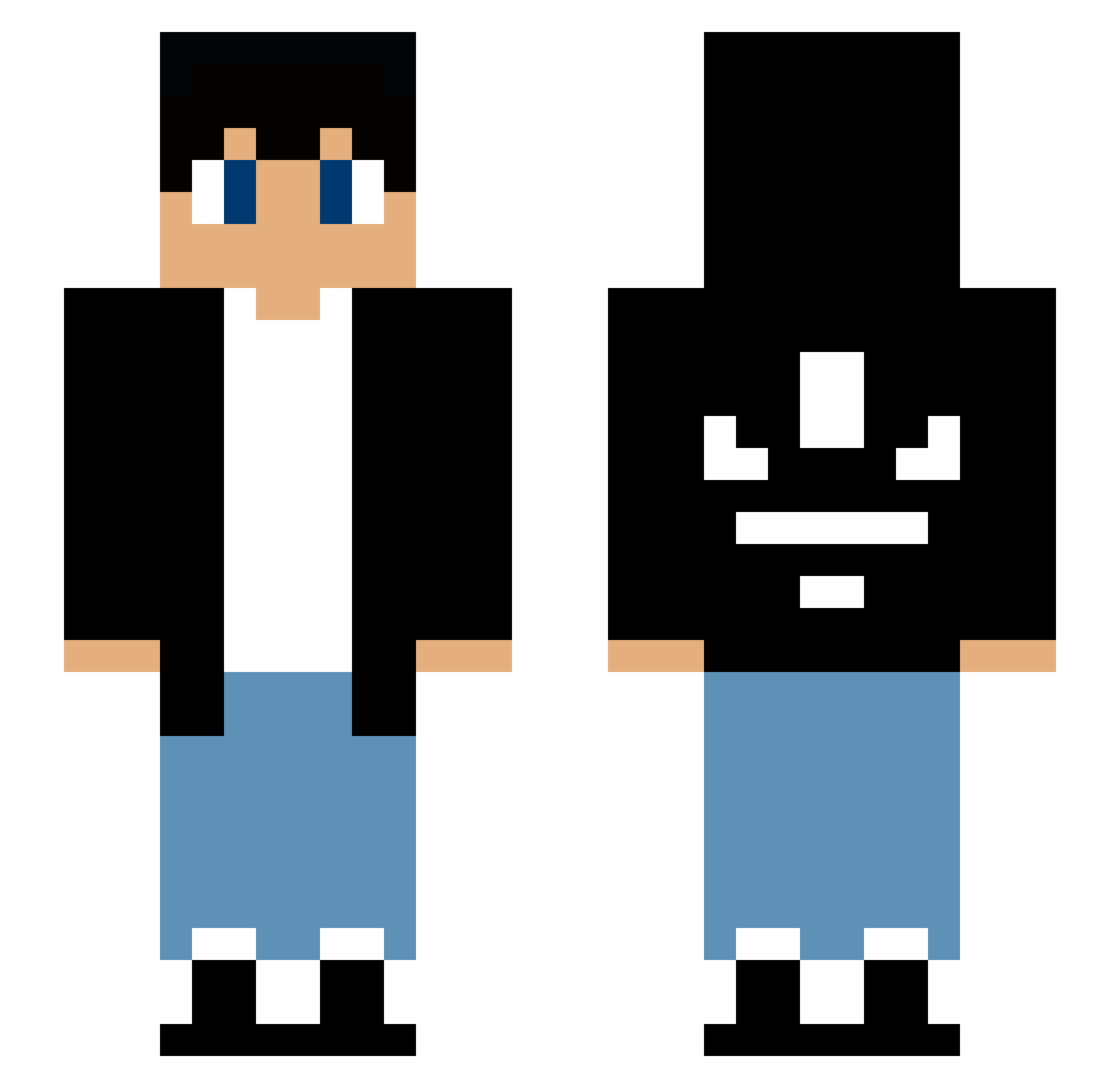 Huntybunty6115 Minecraft skin, front and back view