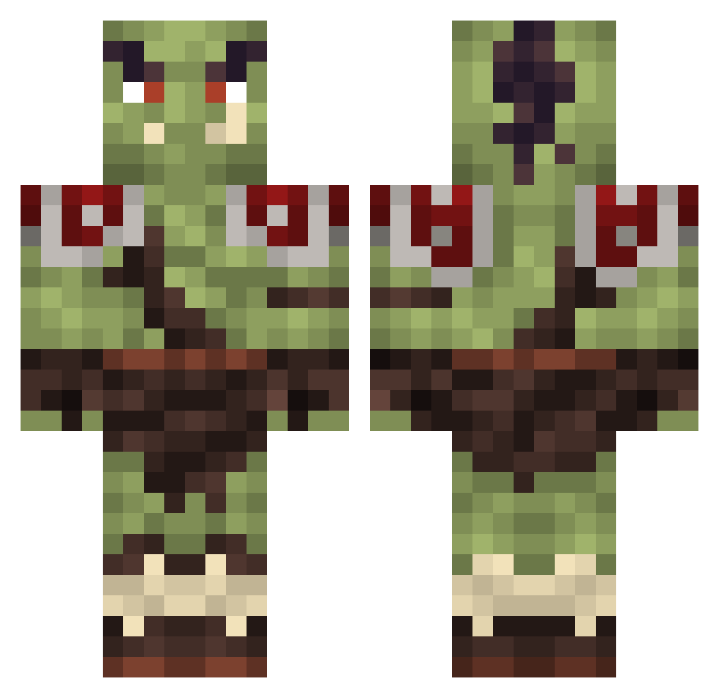 AbenAbensen Minecraft skin, front and back view