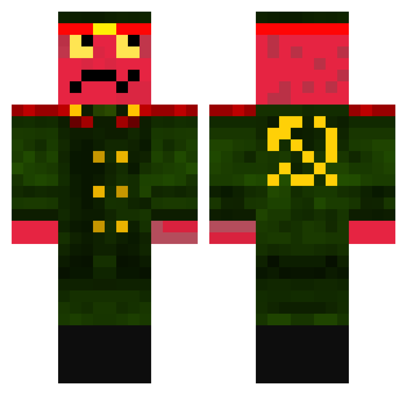 ReaperSplitter Minecraft skin, front and back view