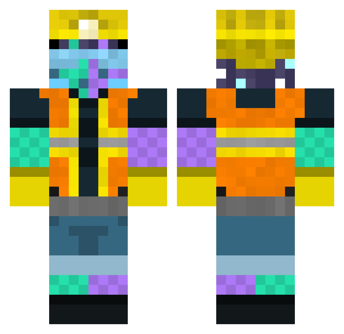 ApatiteSupernova Minecraft skin, front and back view