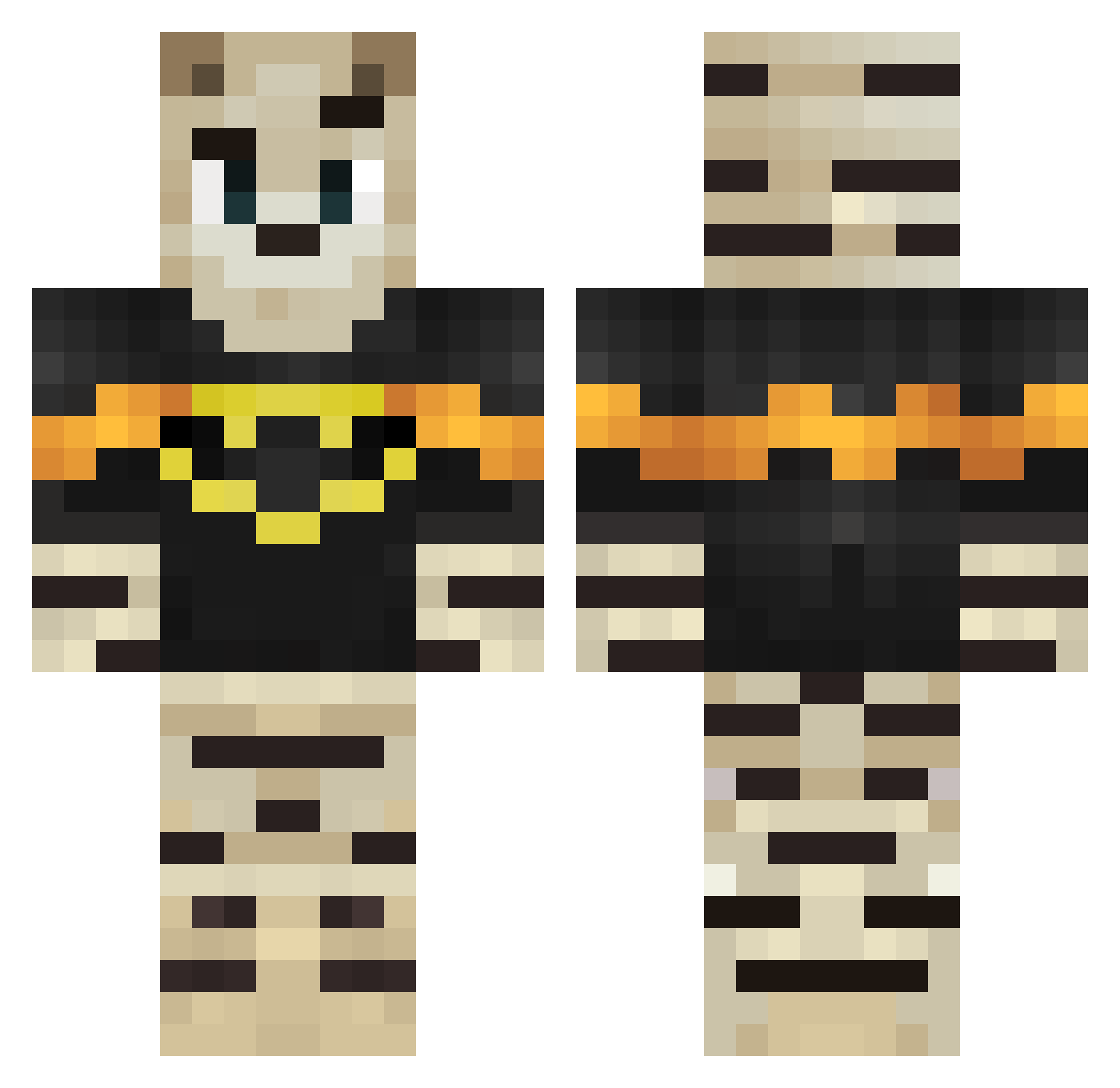 Brunoius Minecraft skin, front and back view