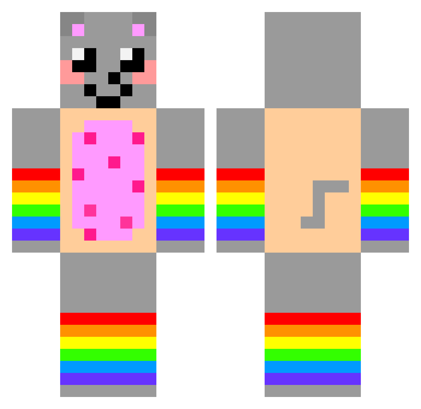 Apracatt Minecraft skin, front and back view