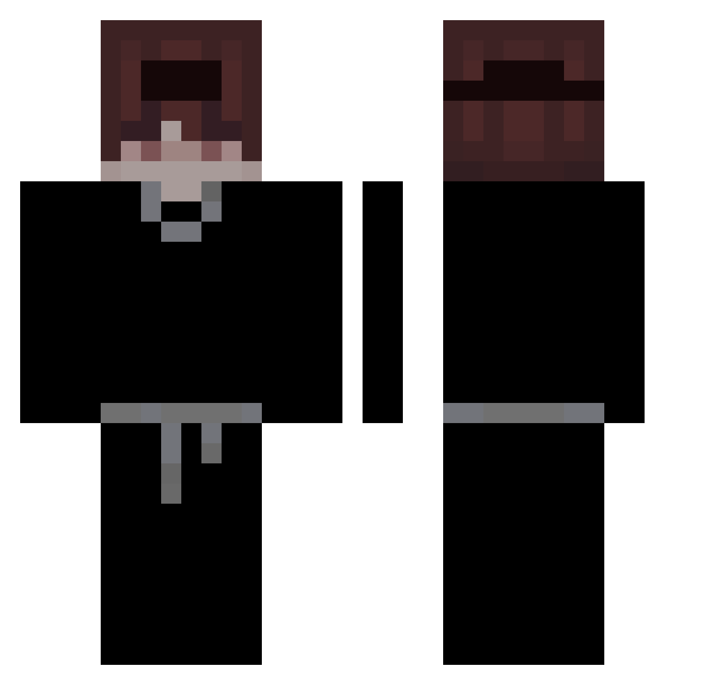 Sh1va Minecraft skin, front and back view