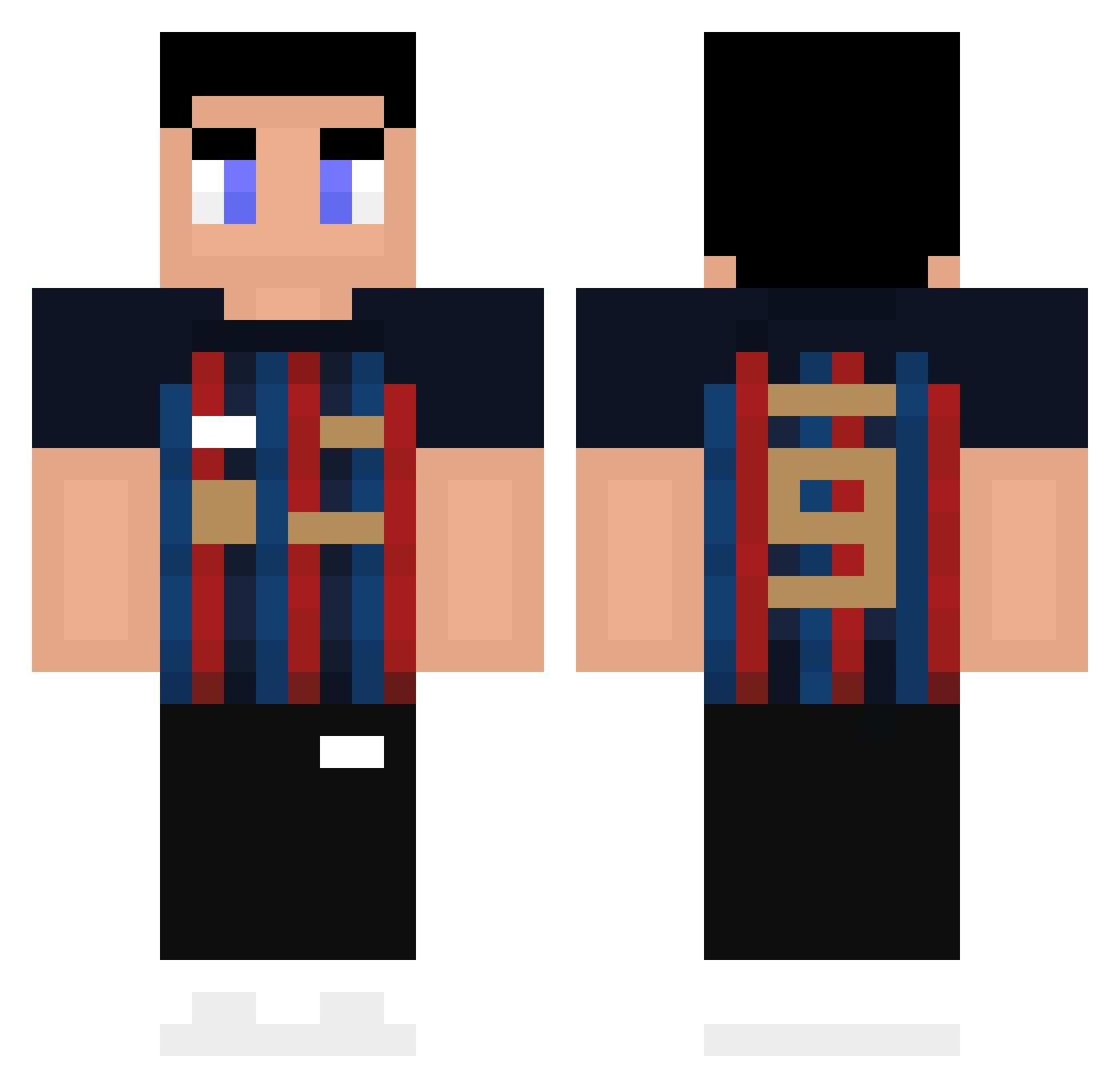 Oxigenush Minecraft skin, front and back view