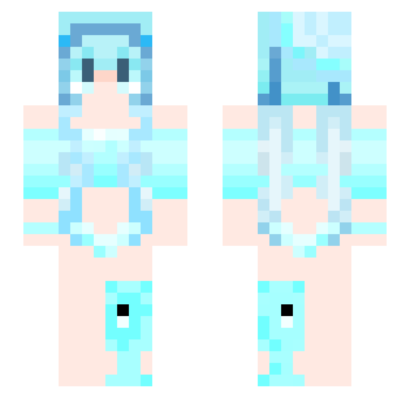 Apextation Minecraft skin, front and back view