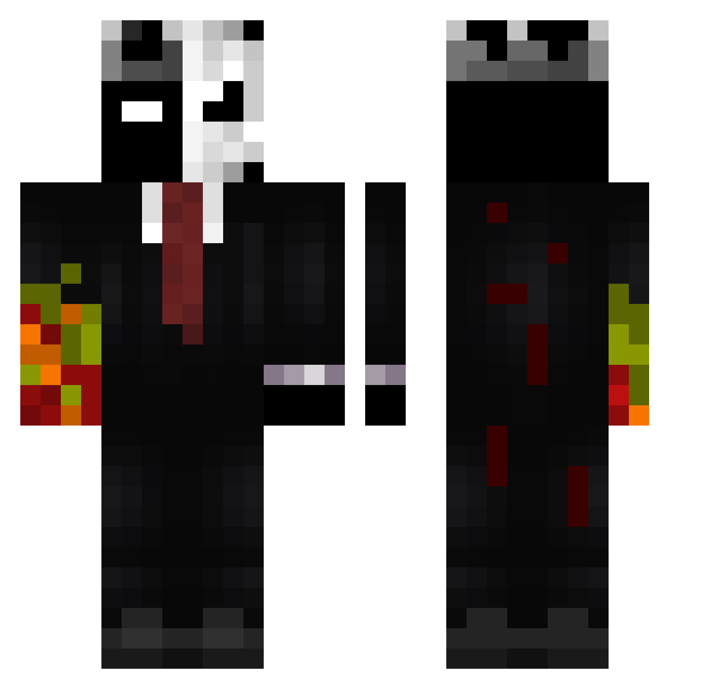 VIPerLacks Minecraft skin, front and back view