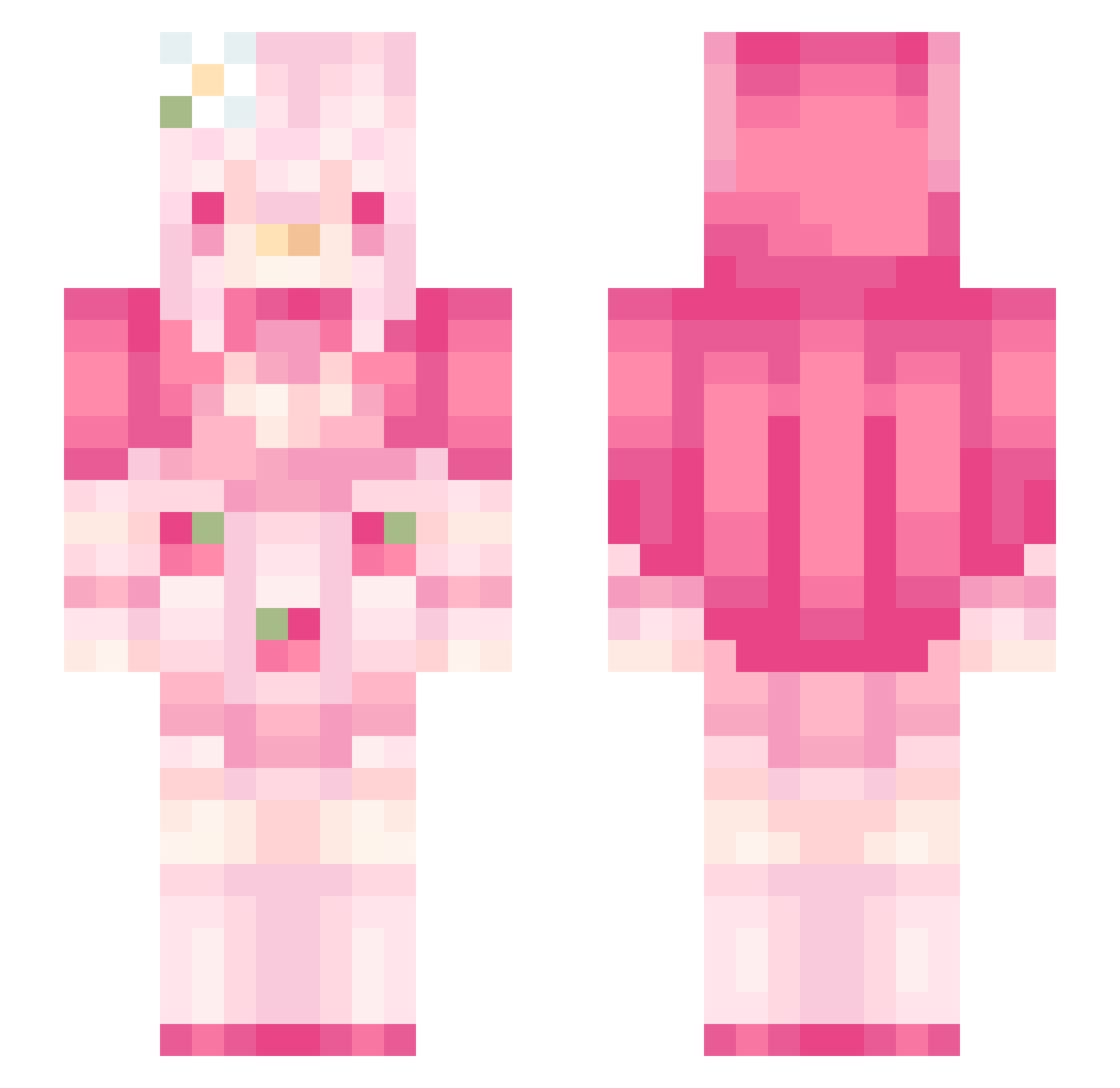 blowoutthecandle Minecraft skin, front and back view