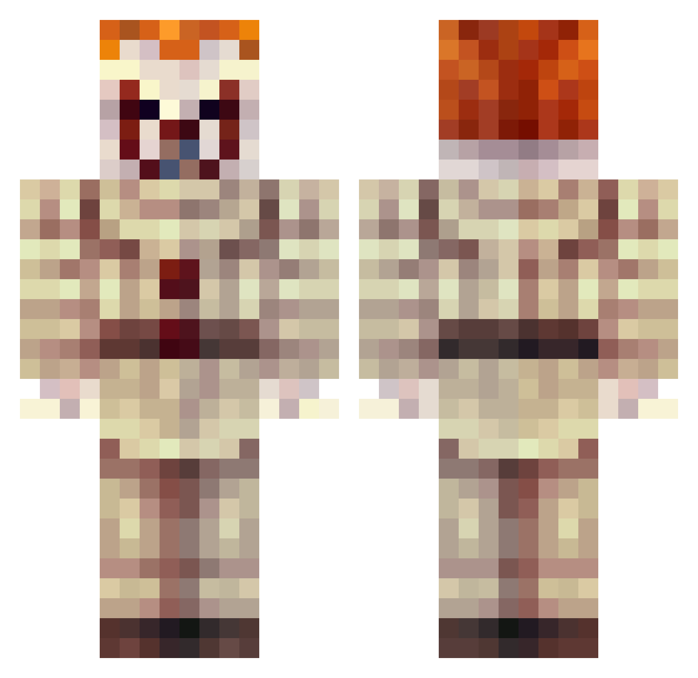 Hengan75 Minecraft skin, front and back view