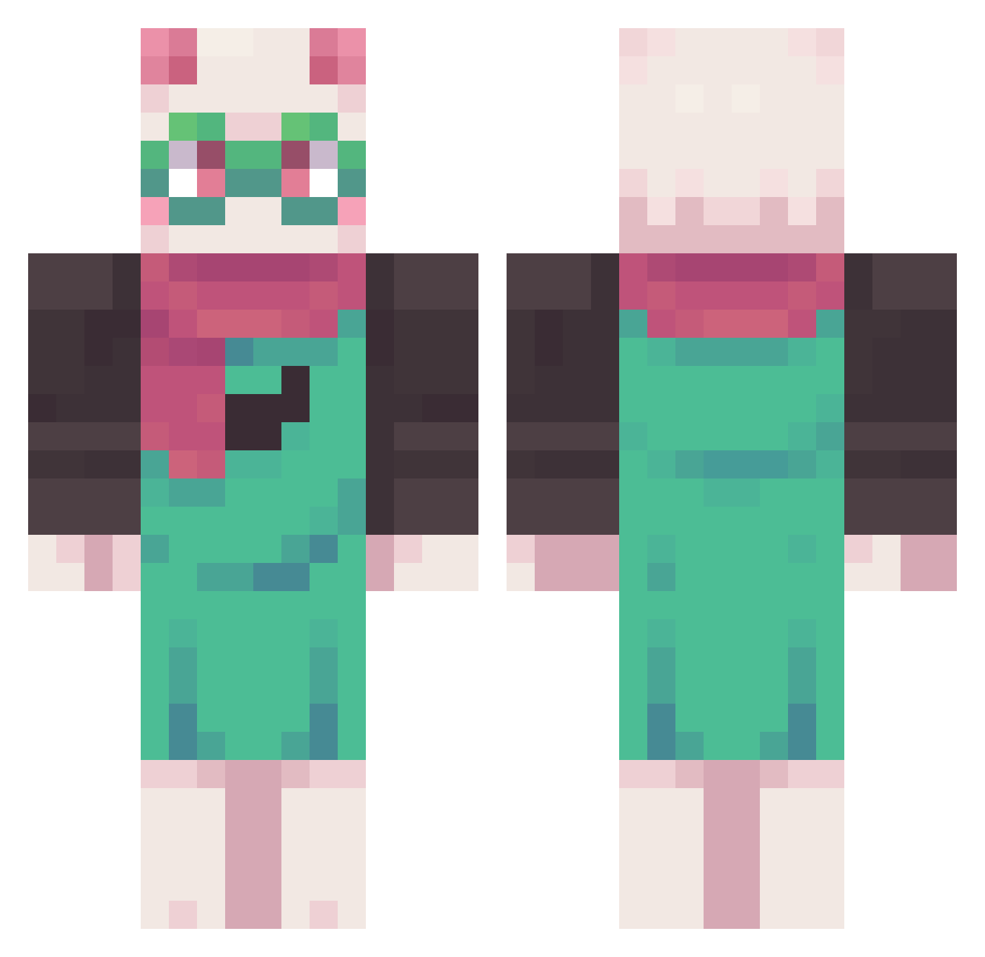 Fitta Minecraft skin, front and back view