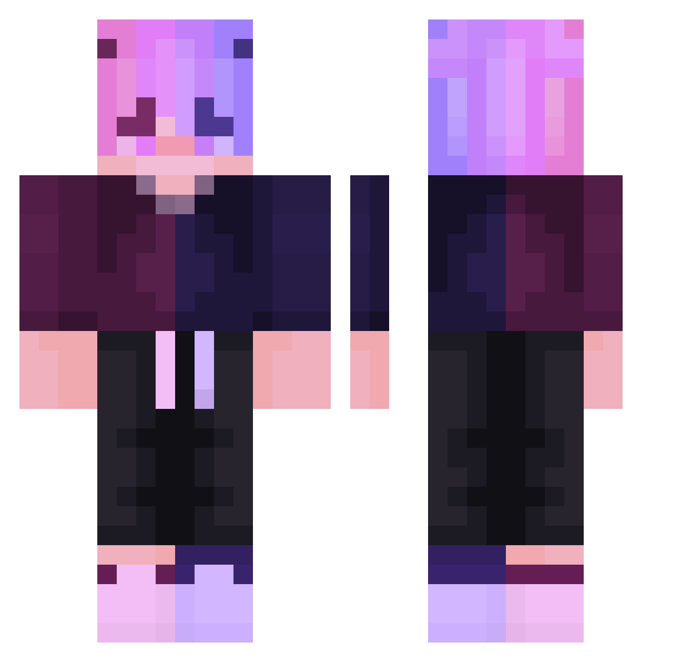 shauapufut Minecraft skin, front and back view