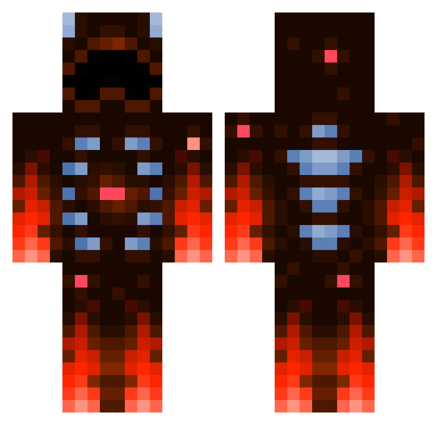 Okami420 Minecraft skin, front and back view