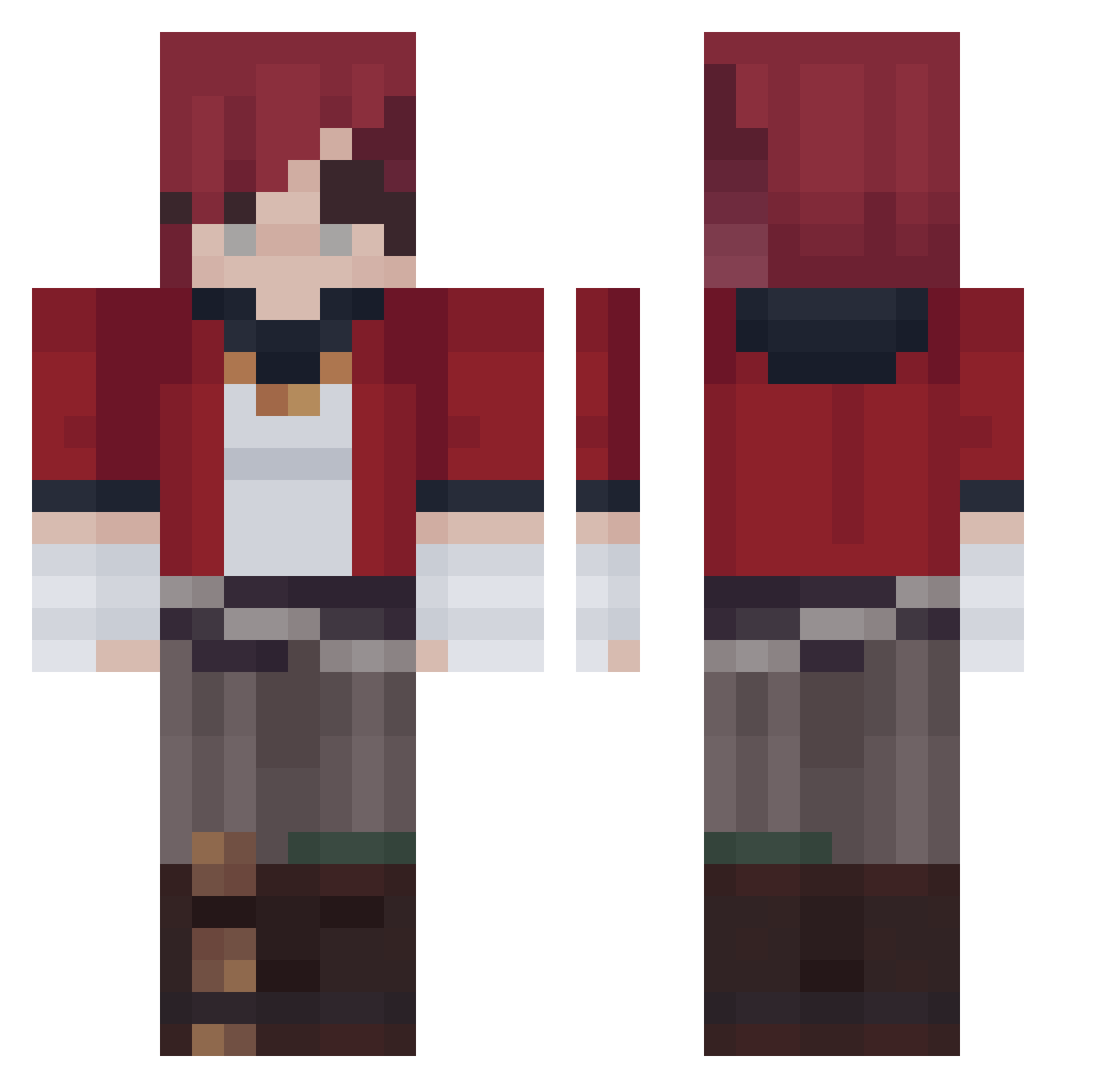 ALEXER312 Minecraft skin, front and back view