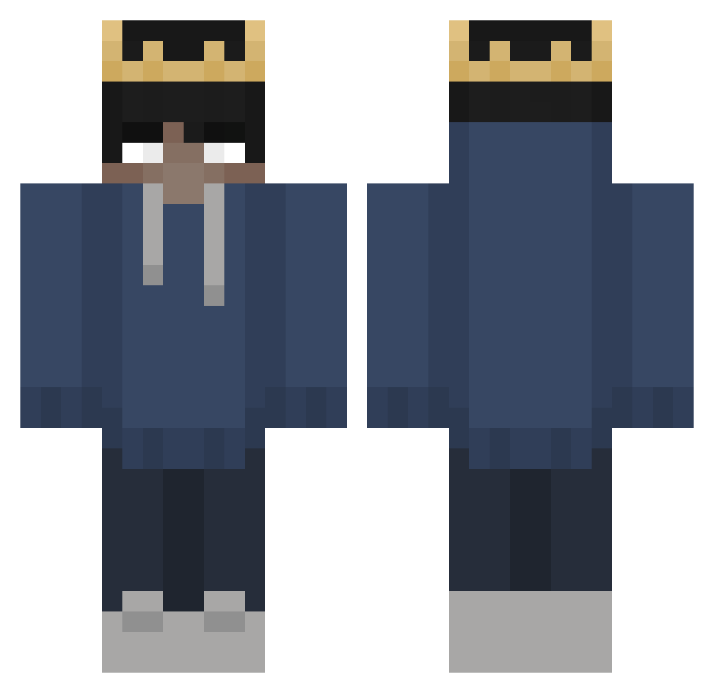 Qulve Minecraft skin, front and back view