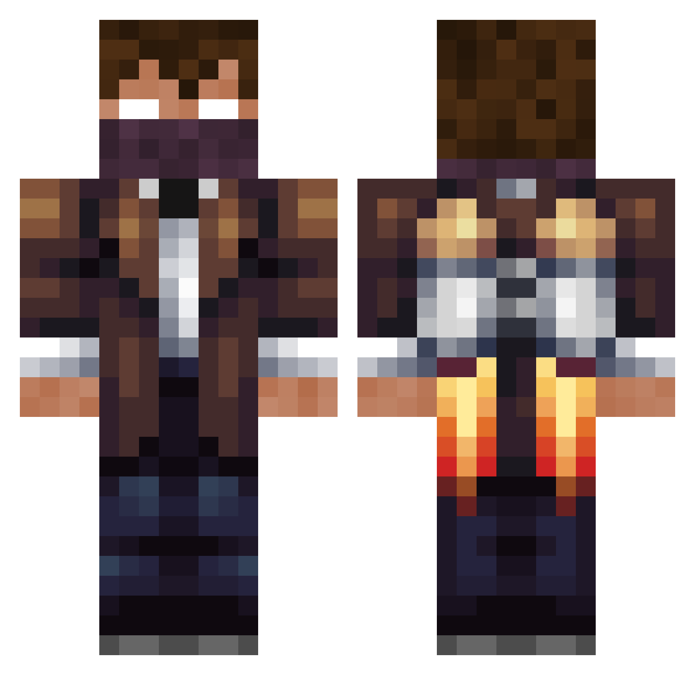 CutAway Minecraft skin, front and back view