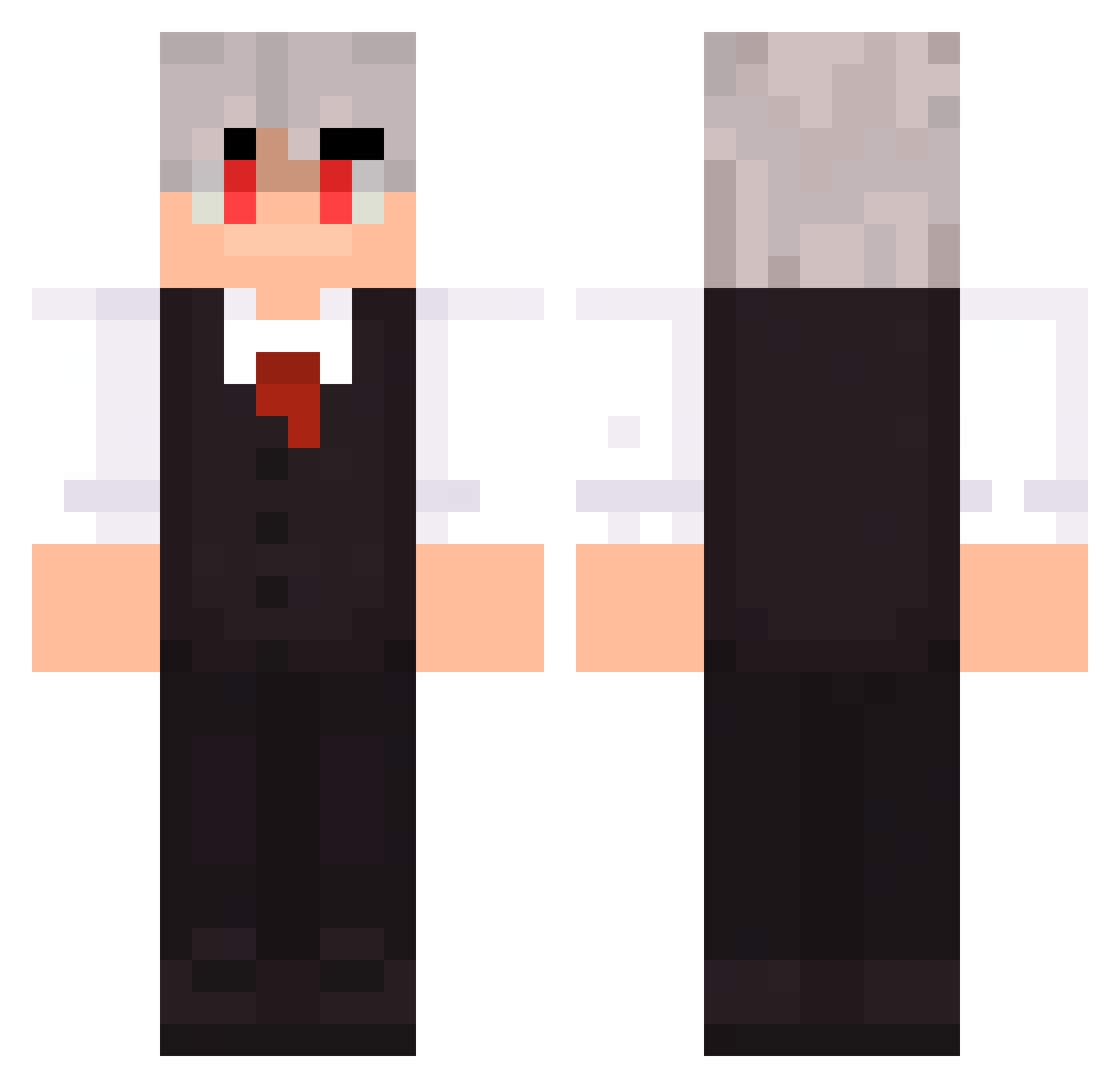 yHeroGamer Minecraft skin, front and back view
