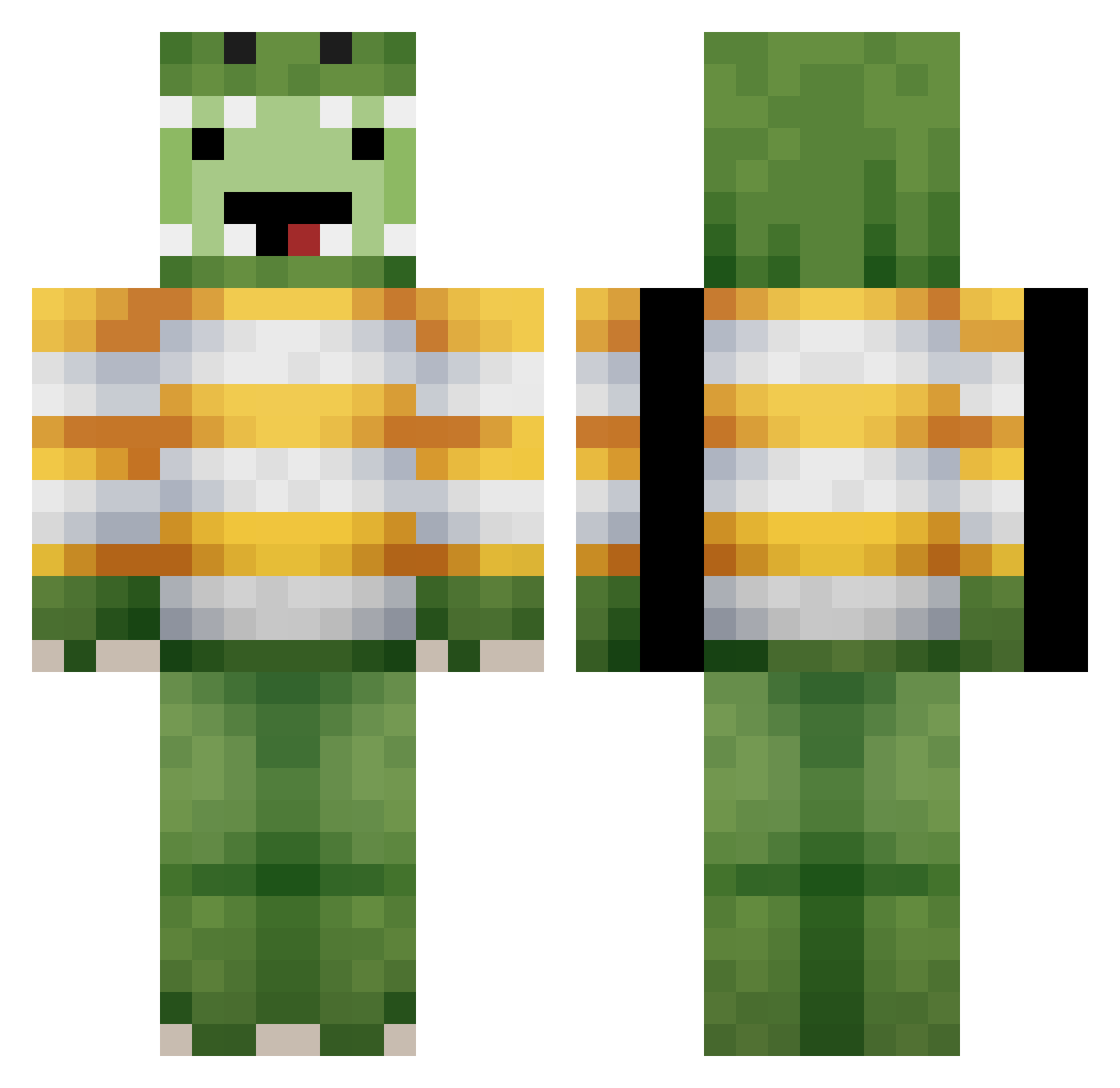 BigSlisK Minecraft skin, front and back view