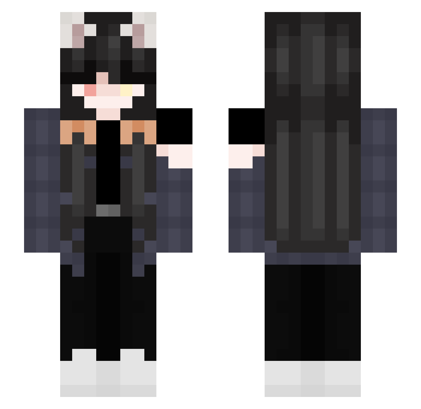 velyann Minecraft skin, front and back view