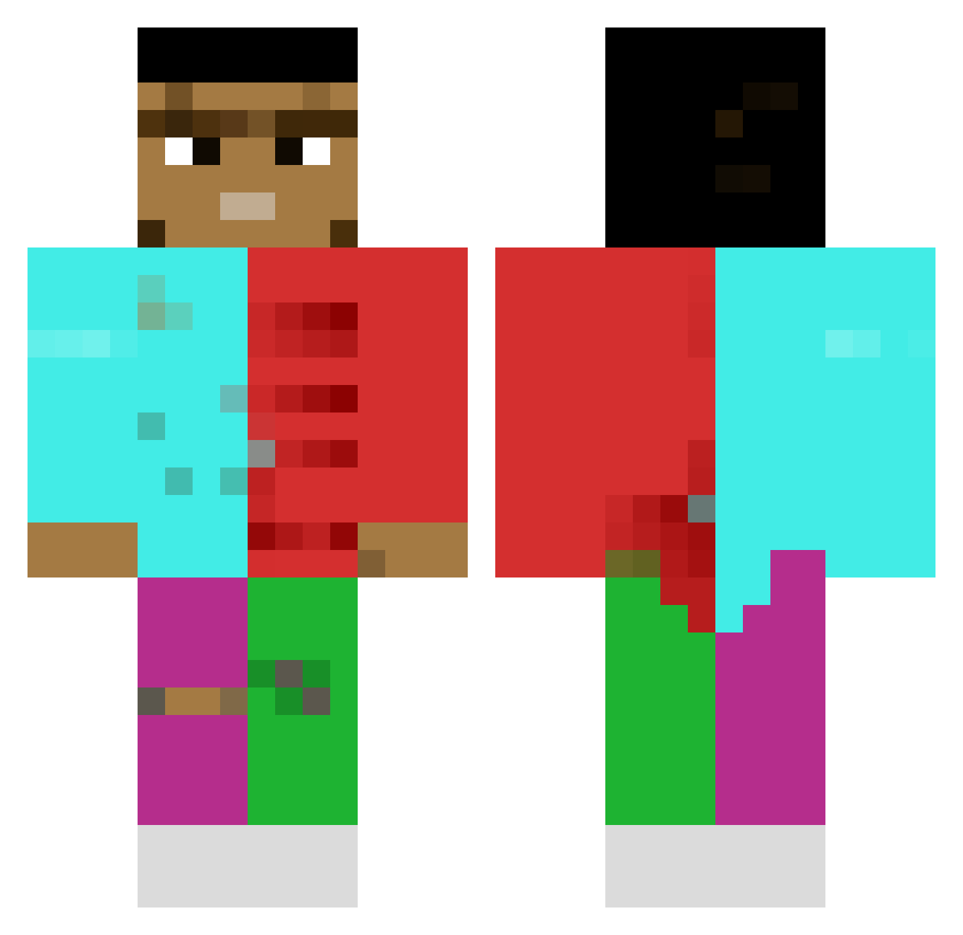 Tonycraft15 Minecraft skin, front and back view
