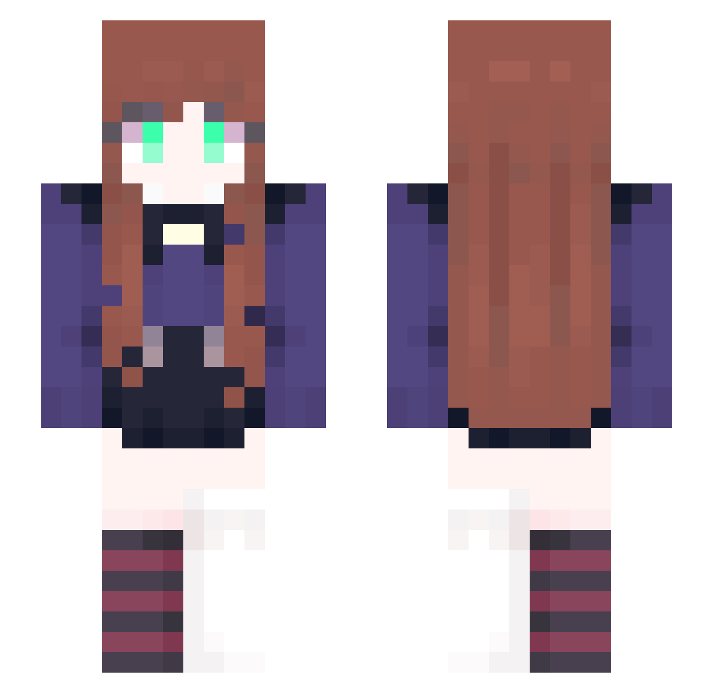 Seriaya Minecraft skin, front and back view