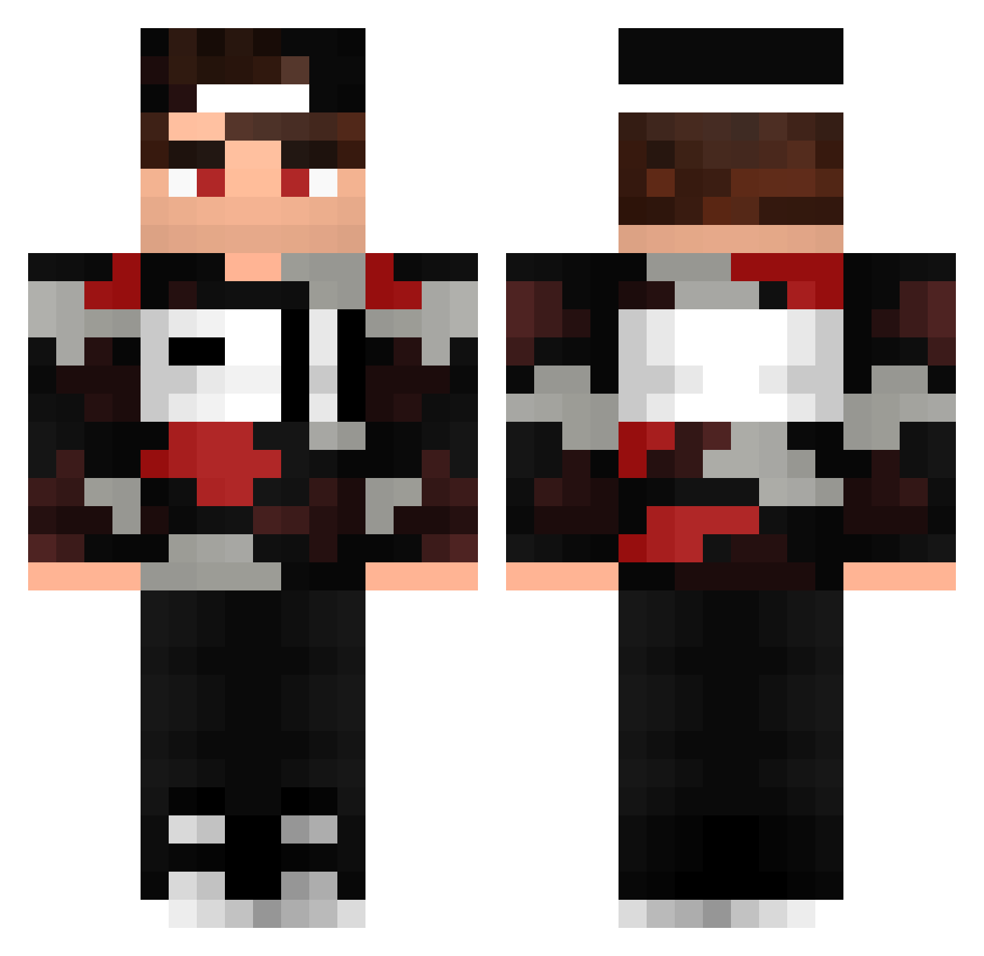 Rodent43 Minecraft skin, front and back view
