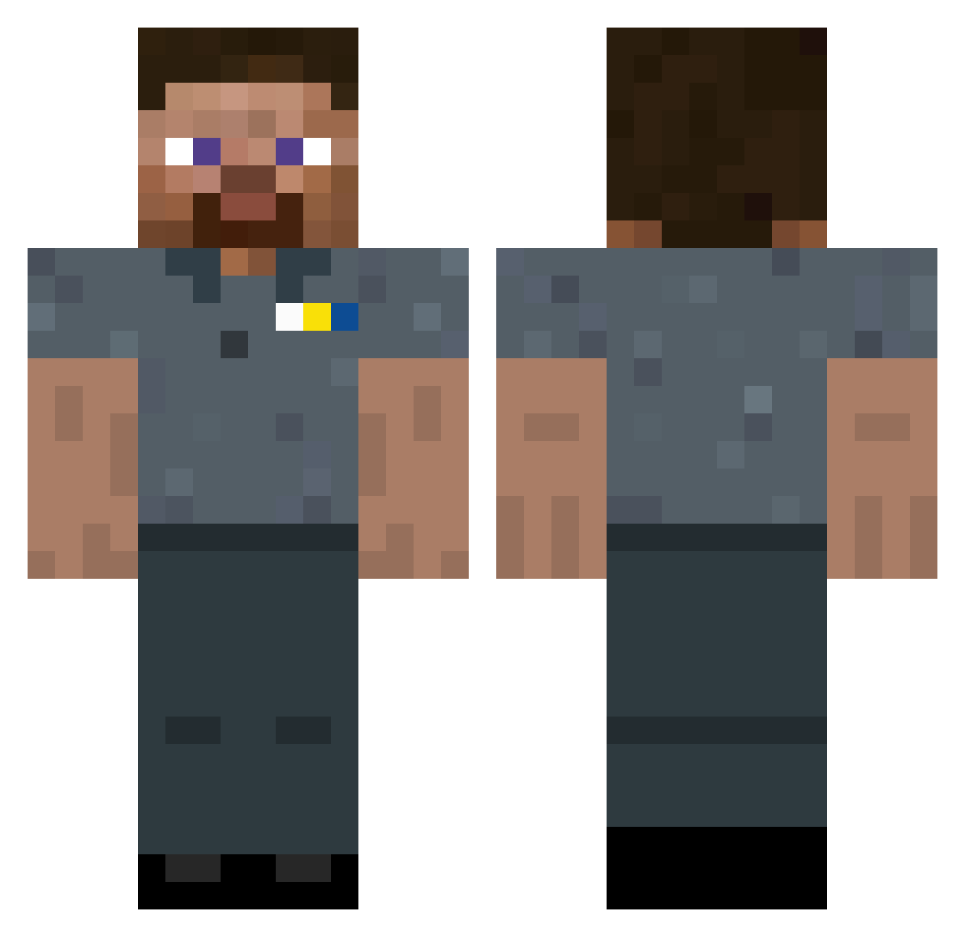 villads6996 Minecraft skin, front and back view