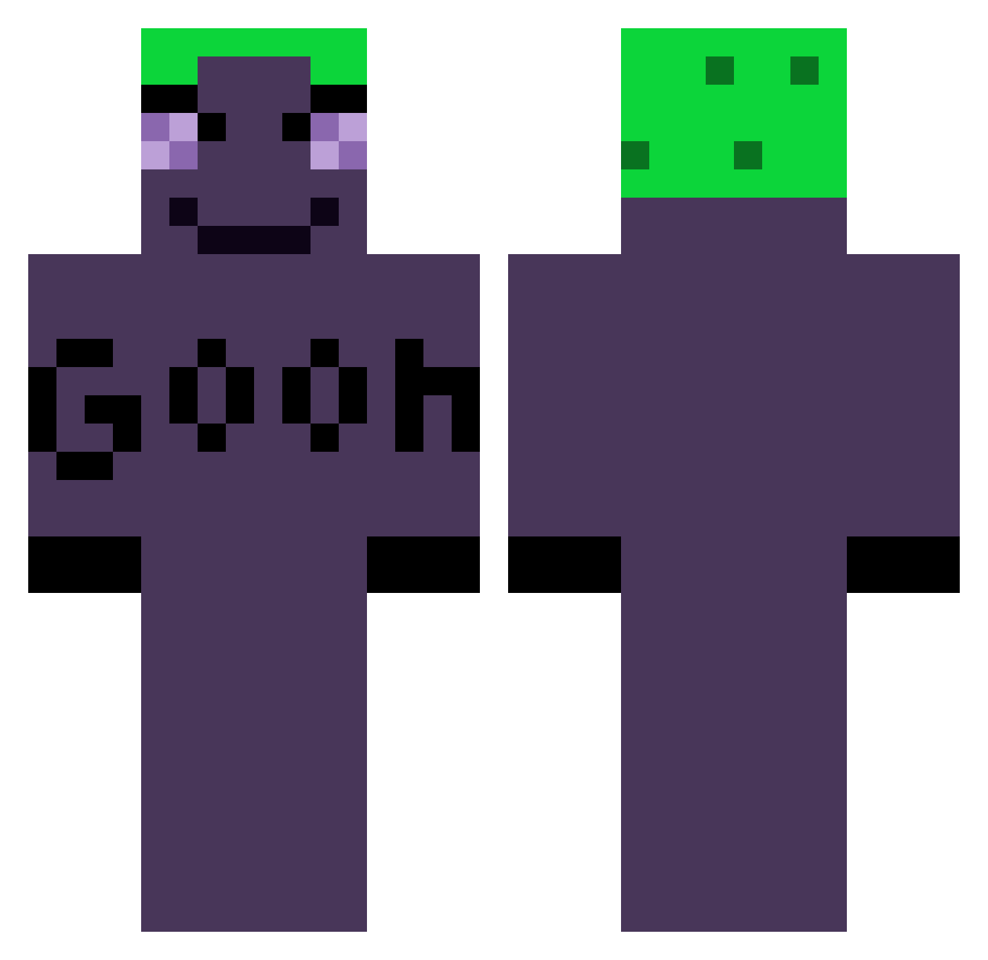 RickyBW Minecraft skin, front and back view