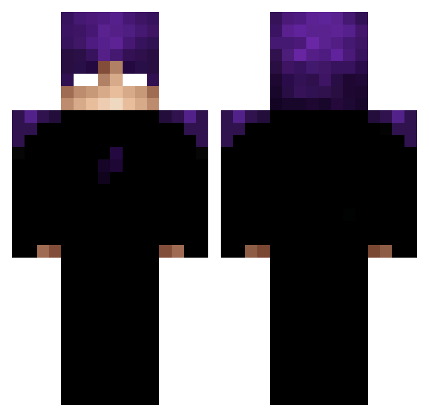 zatey Minecraft skin, front and back view