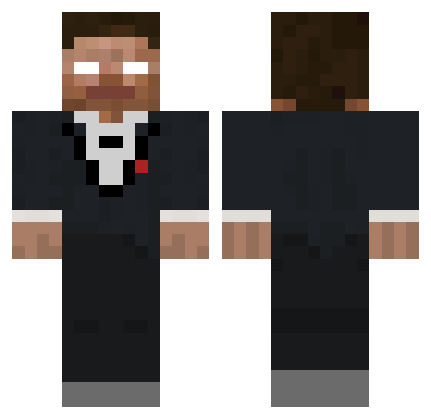 Resident Minecraft skin, front and back view