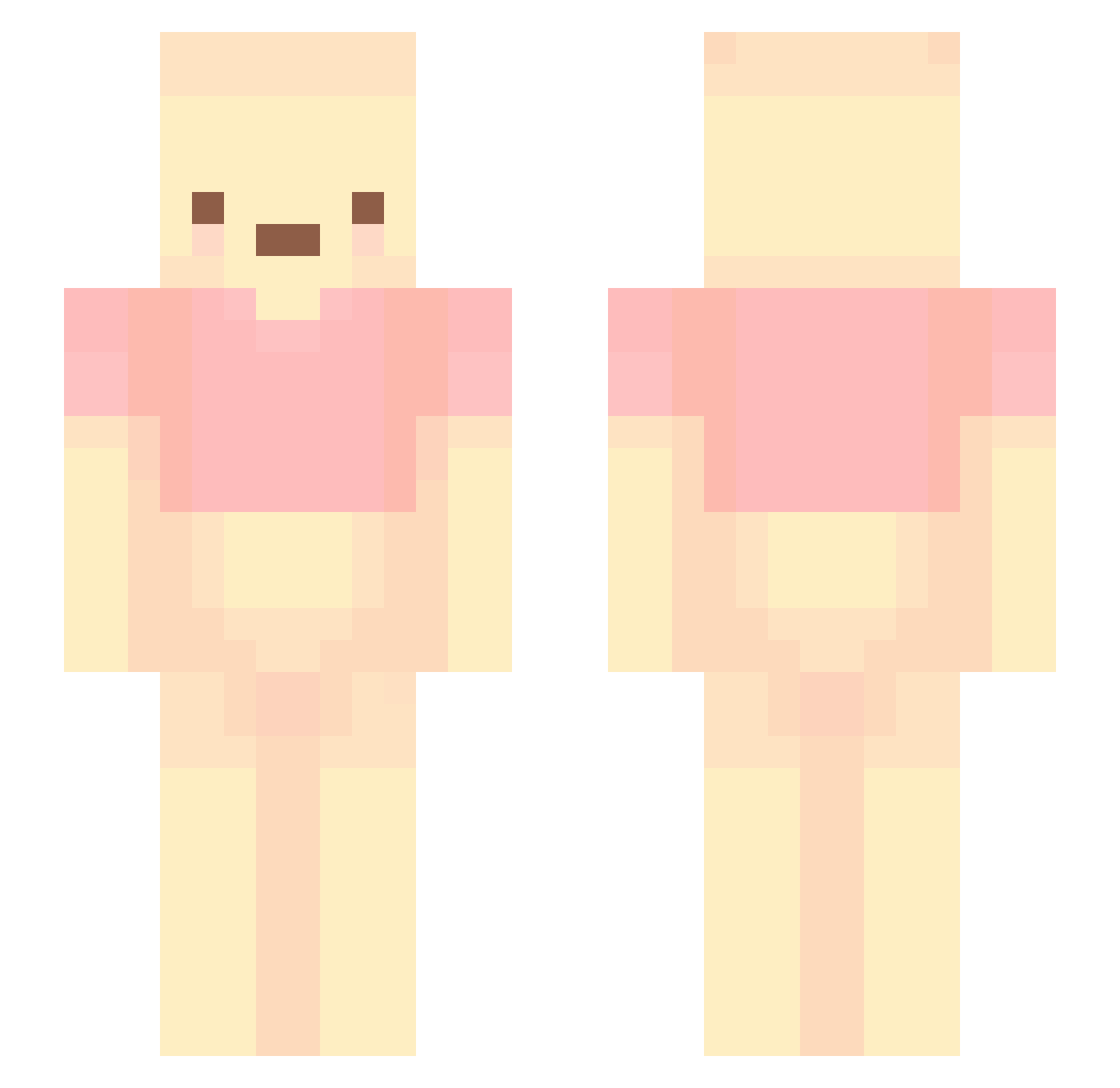yoomers Minecraft skin, front and back view