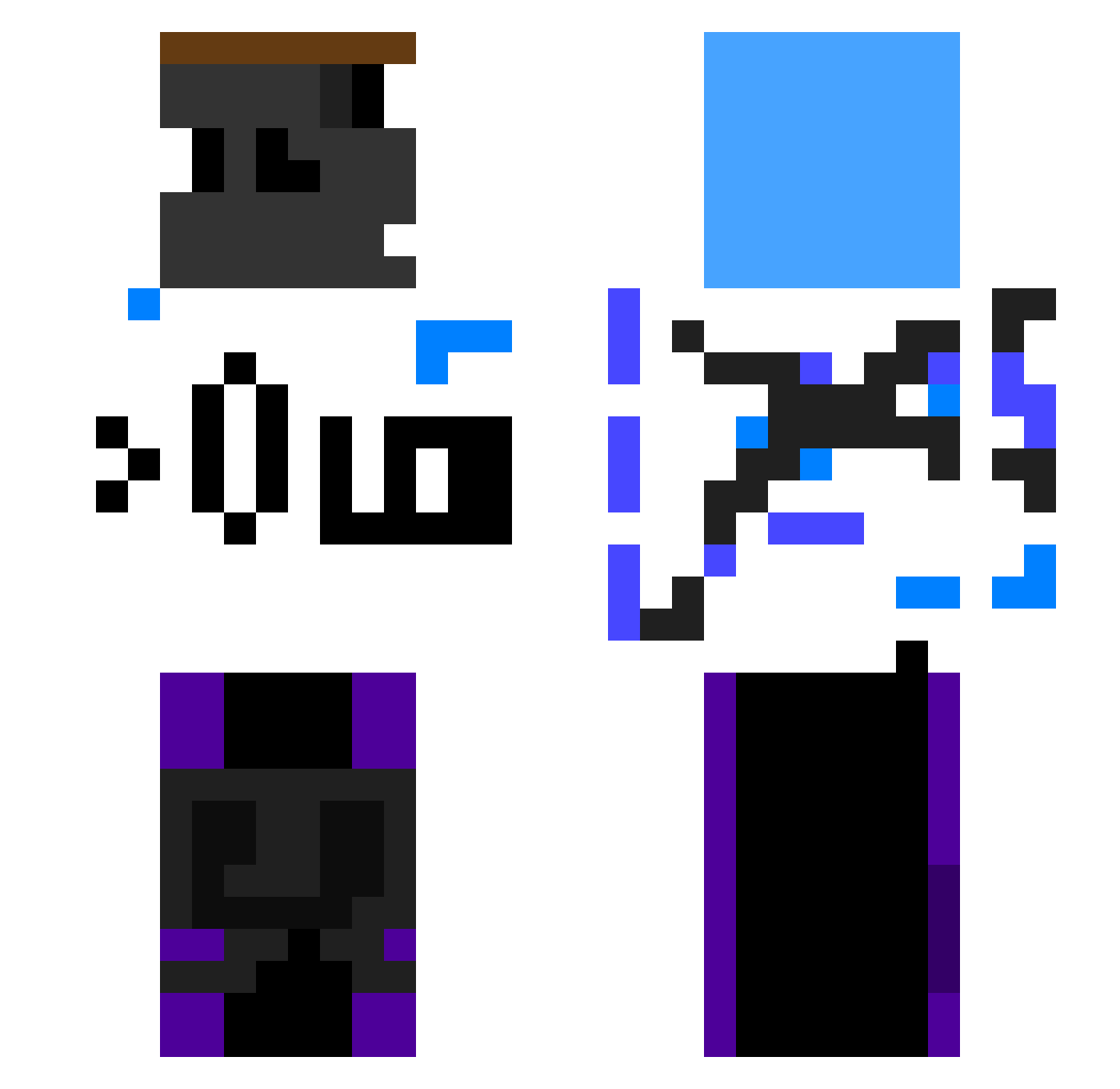 VojBa Minecraft skin, front and back view
