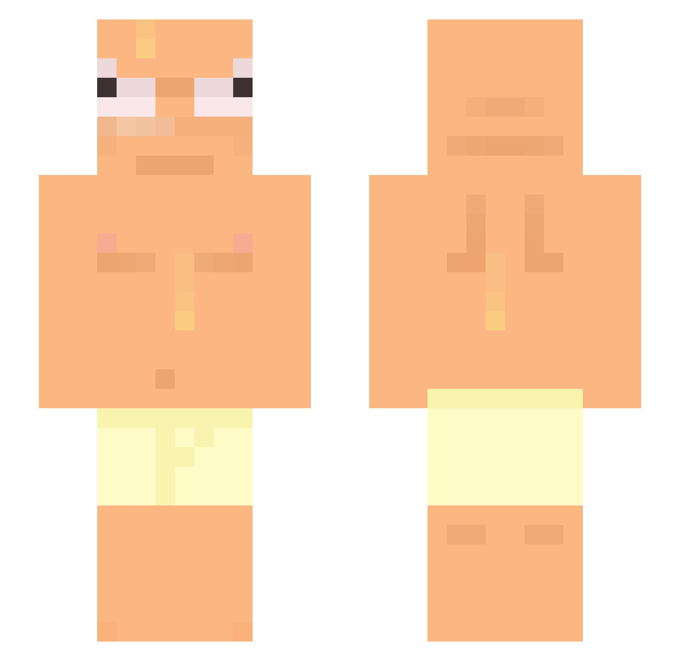 Toafi Minecraft skin, front and back view