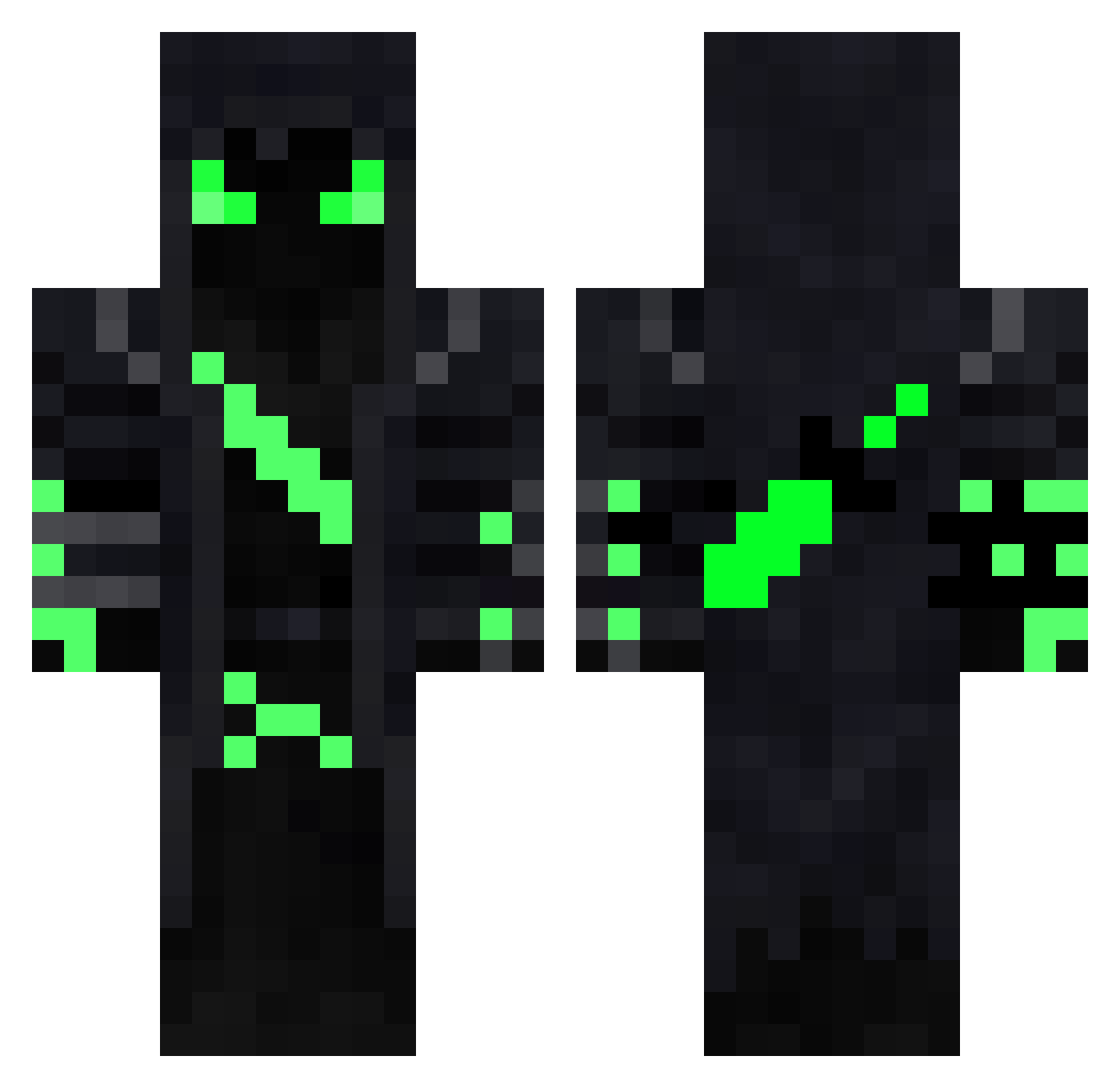 TGM2000 Minecraft skin, front and back view