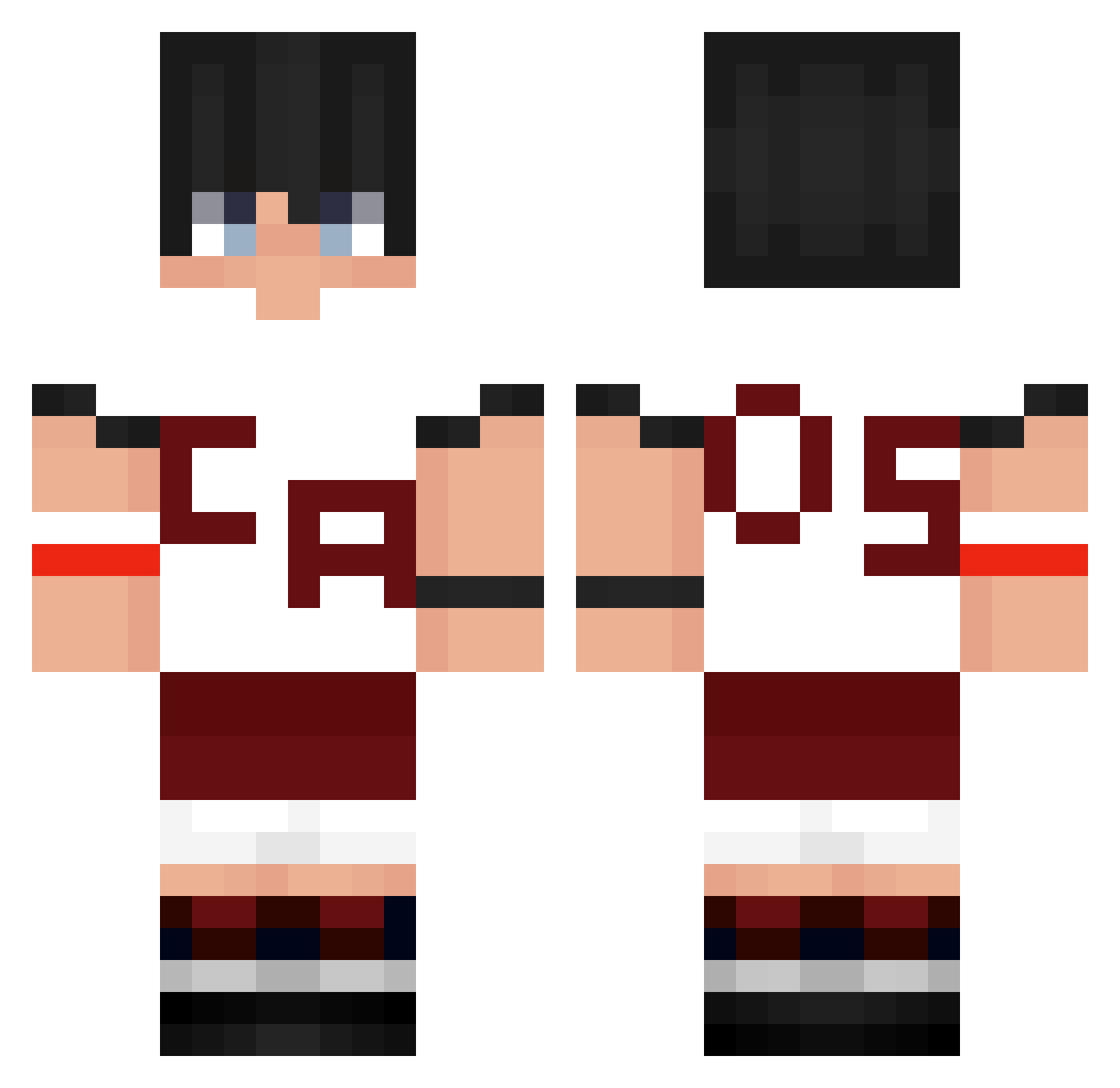 6Sussu Minecraft skin, front and back view