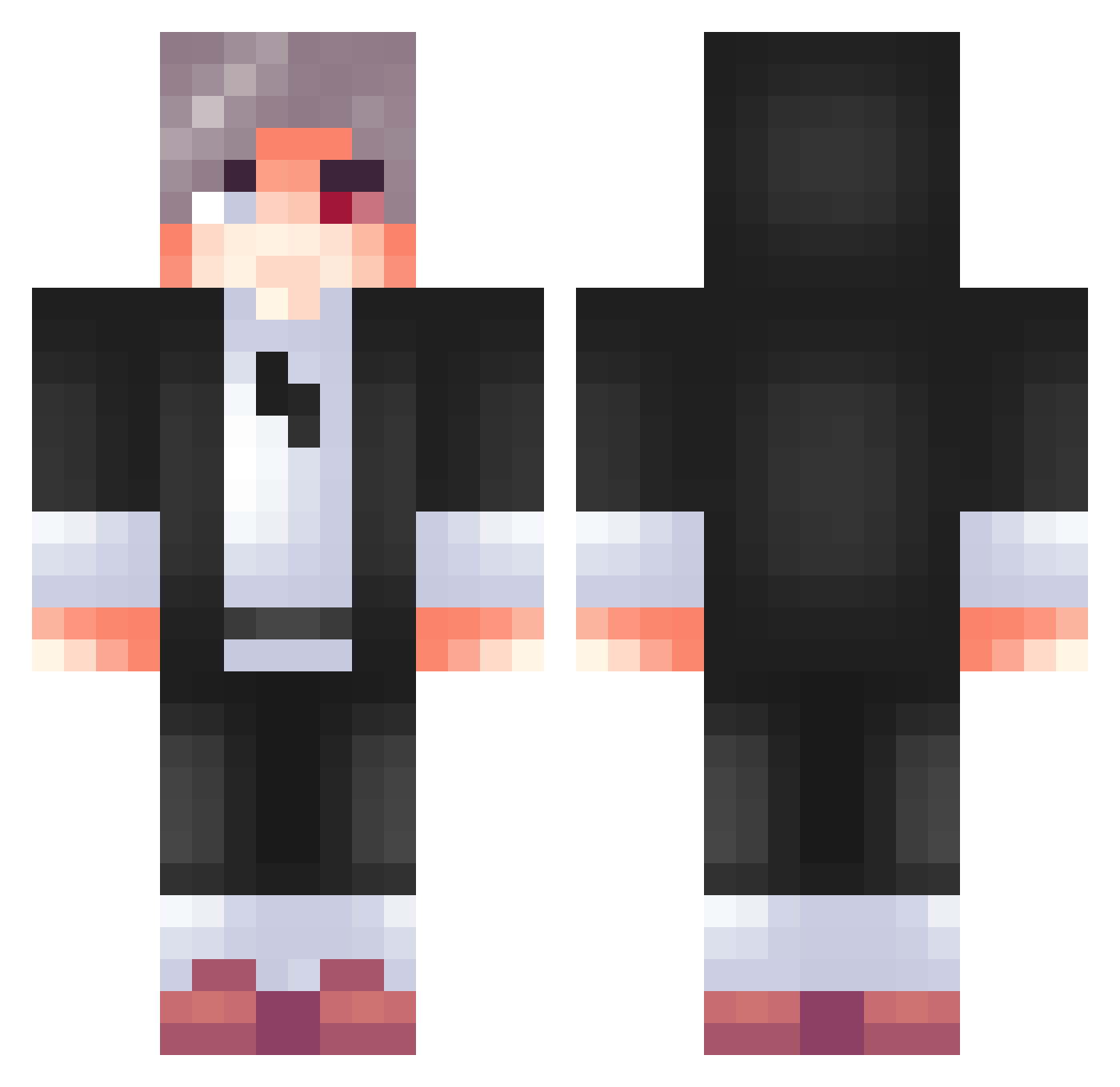 YTMENTOLA Minecraft skin, front and back view